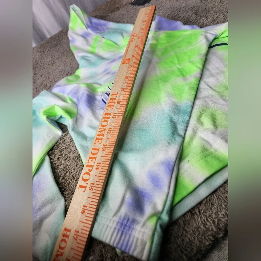 Converse S Green Girl's All Over Print Tie-Dye Boxy Hoodie (Big Kids) Size S